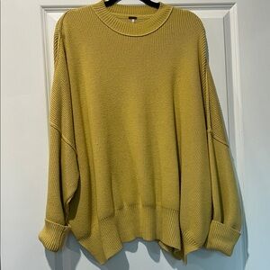 Free People Mustard Knit Sweater